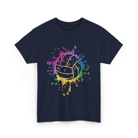 Volleyball Tie Dye Art Vollyball T-Shirt - Navy