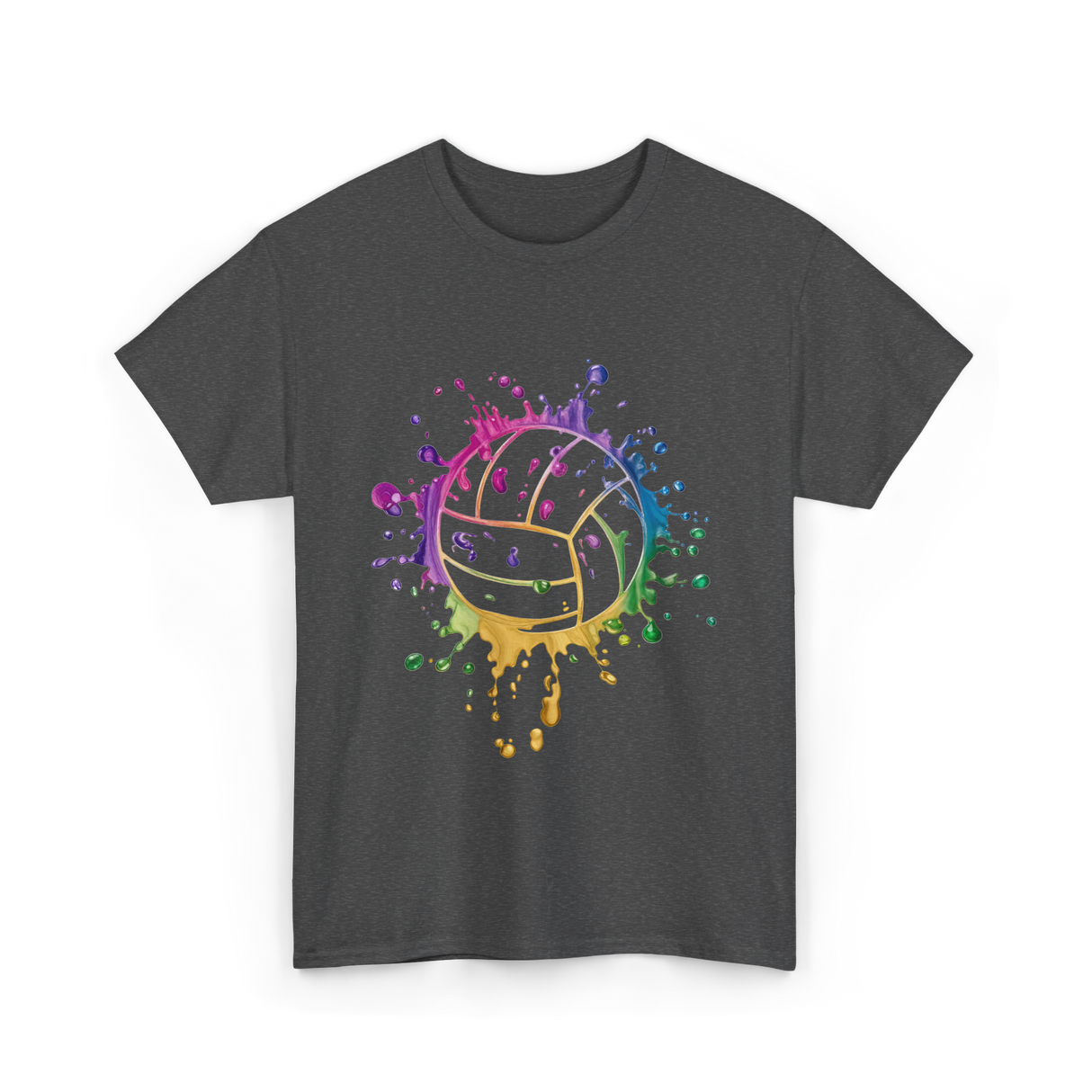 Volleyball Tie Dye Art Vollyball T-Shirt - Dark Heather