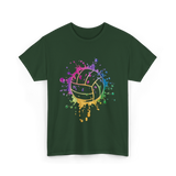 Volleyball Tie Dye Art Vollyball T-Shirt - Forest Green