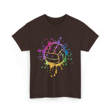 Volleyball Tie Dye Art Vollyball T-Shirt - Dark Chocolate