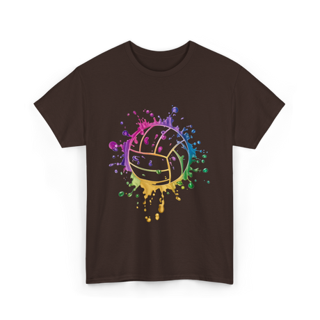 Volleyball Tie Dye Art Vollyball T-Shirt - Dark Chocolate