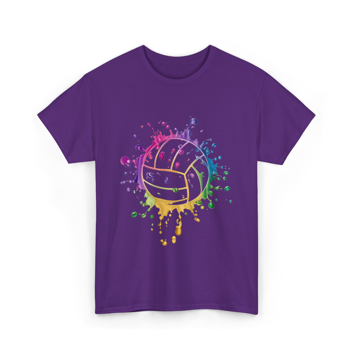 Volleyball Tie Dye Art Vollyball T-Shirt - Purple