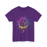 Volleyball Tie Dye Art Vollyball T-Shirt - Purple