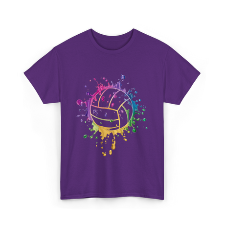 Volleyball Tie Dye Art Vollyball T-Shirt - Purple