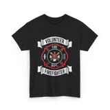 Volunteer Fire Firefighter Department T-Shirt - Black