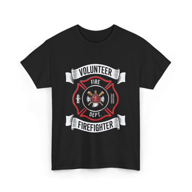 Volunteer Fire Firefighter Department T-Shirt - Black