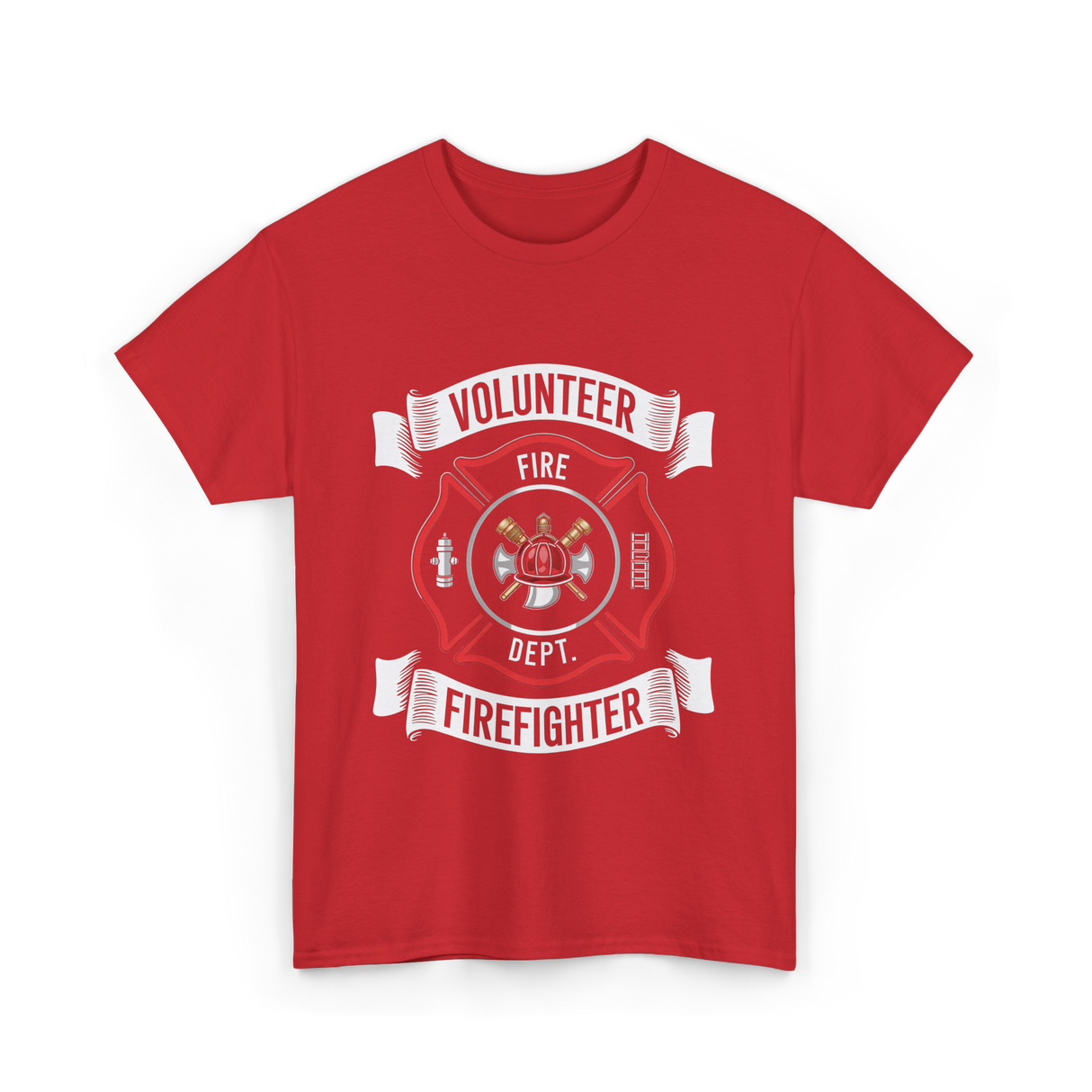 Volunteer Fire Firefighter Department T-Shirt - Red