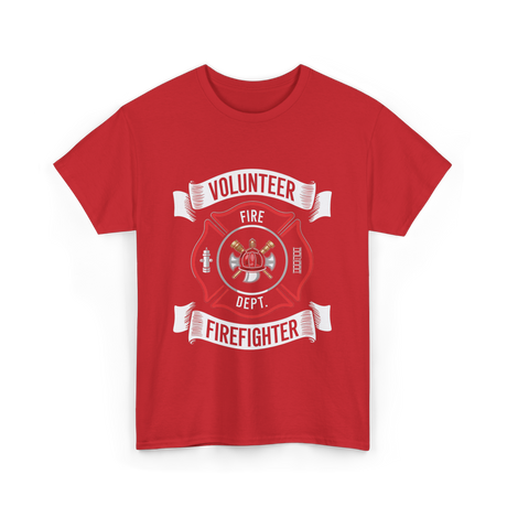 Volunteer Fire Firefighter Department T-Shirt - Red