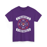 Volunteer Fire Firefighter Department T-Shirt - Purple