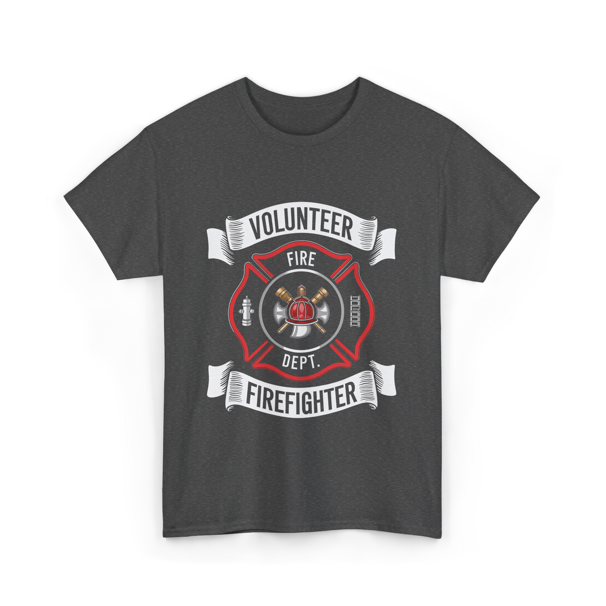 Volunteer Fire Firefighter Department T-Shirt - Dark Heather