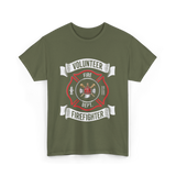 Volunteer Fire Firefighter Department T-Shirt - Military Green