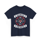 Volunteer Fire Firefighter Department T-Shirt - Navy