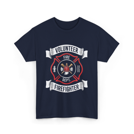 Volunteer Fire Firefighter Department T-Shirt - Navy