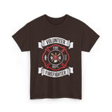 Volunteer Fire Firefighter Department T-Shirt - Dark Chocolate