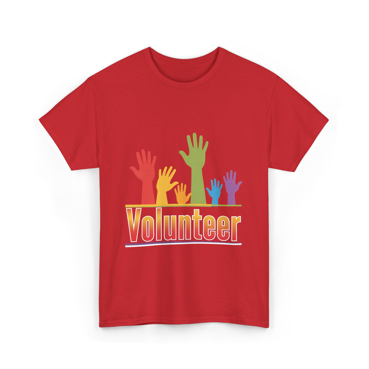 Volunteer Hands Volunteerism T-Shirt - Red