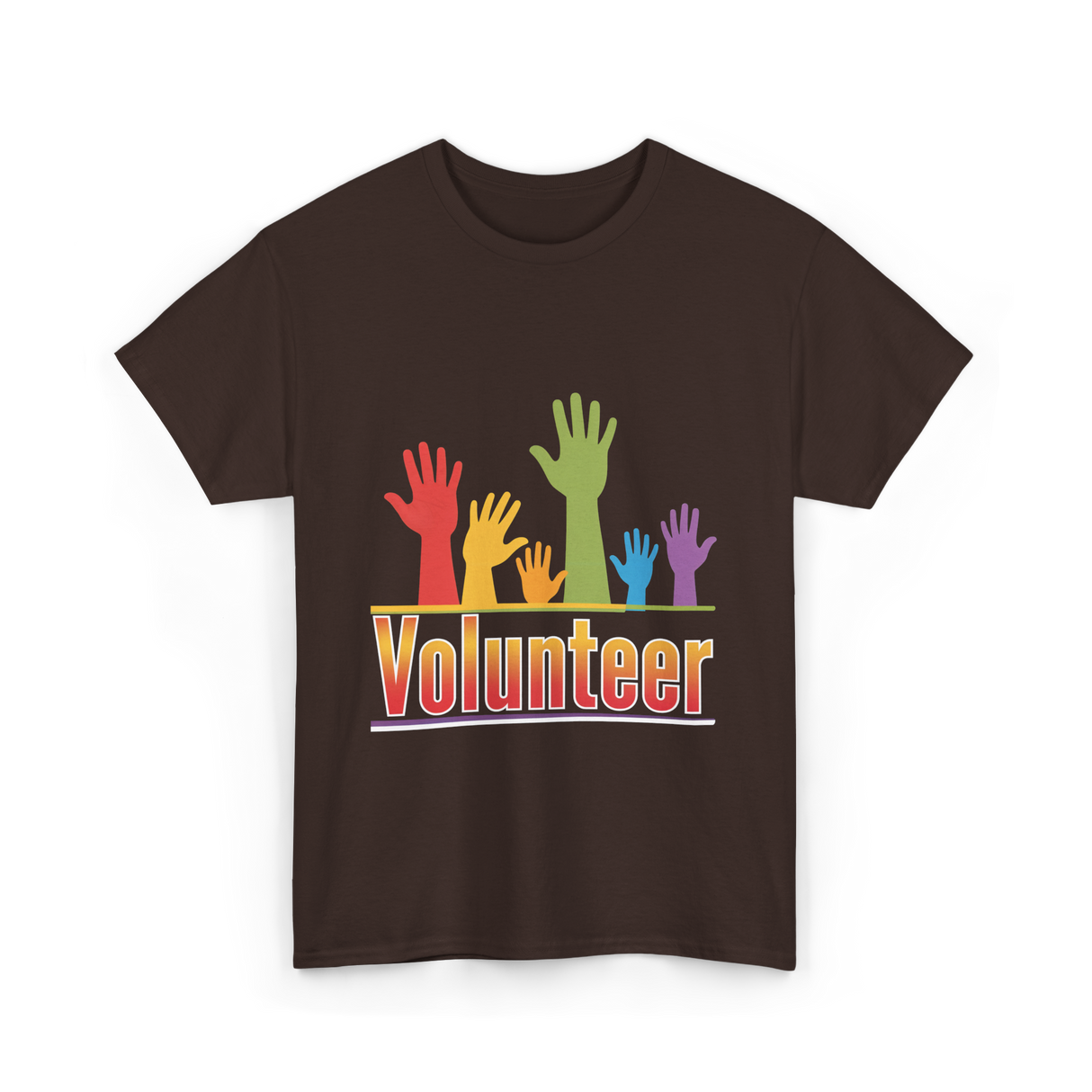 Volunteer Hands Volunteerism T-Shirt - Dark Chocolate