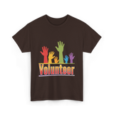 Volunteer Hands Volunteerism T-Shirt - Dark Chocolate