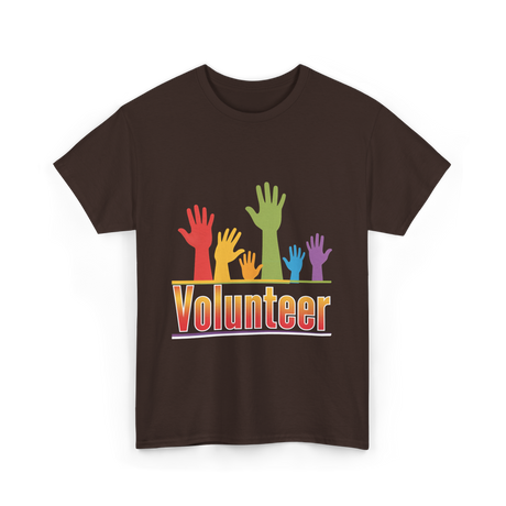 Volunteer Hands Volunteerism T-Shirt - Dark Chocolate