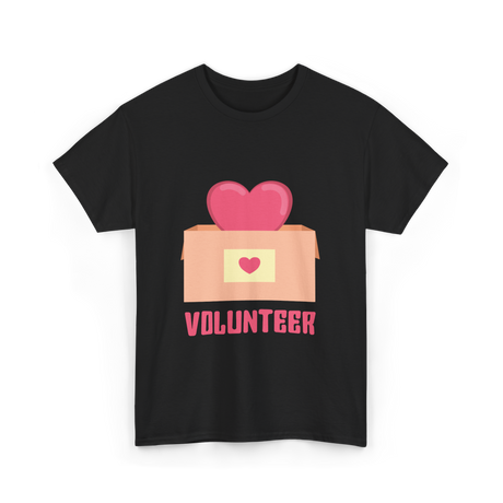 Volunteer Heart Charity Volunteer T-Shirt - Black