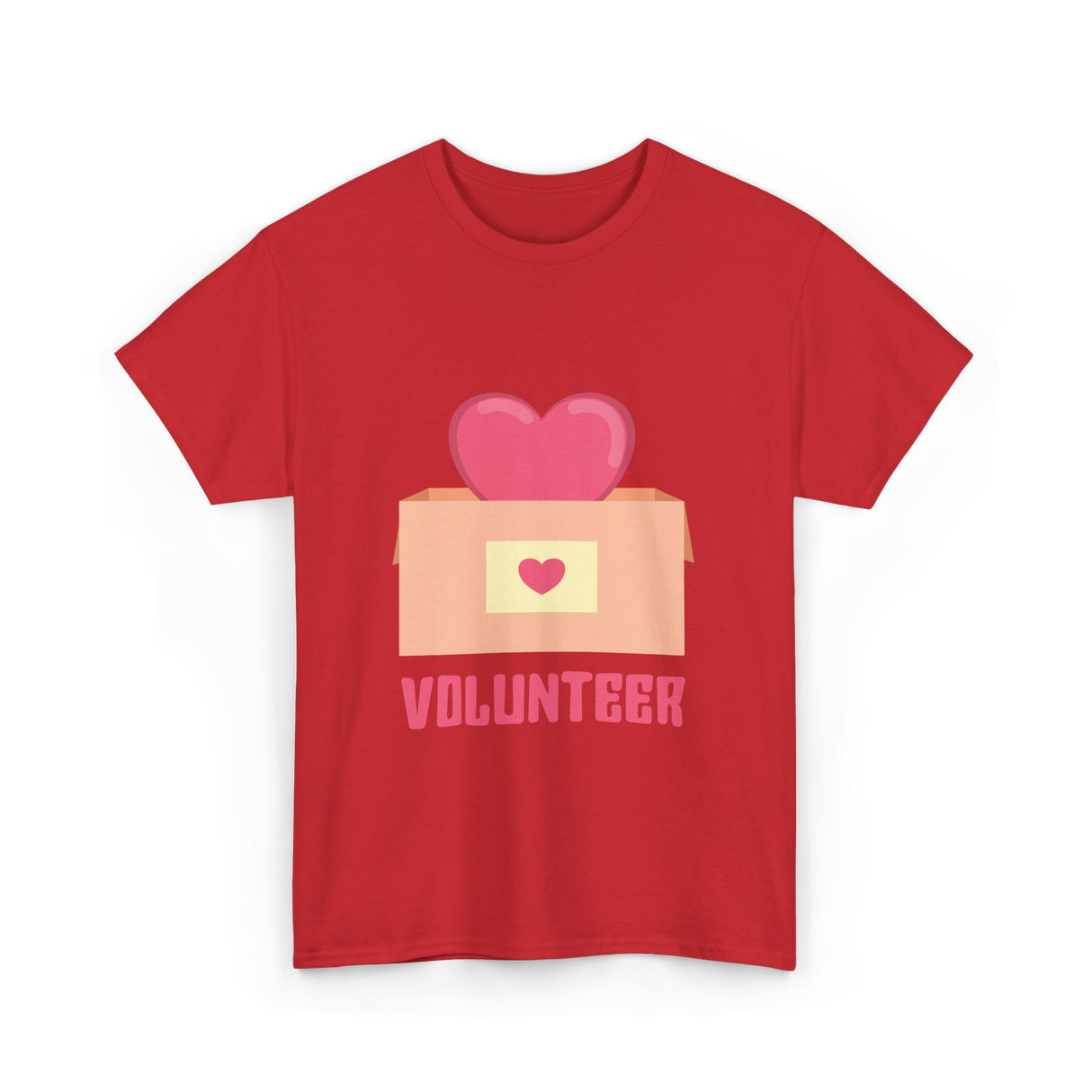 Volunteer Heart Charity Volunteer T-Shirt - Red