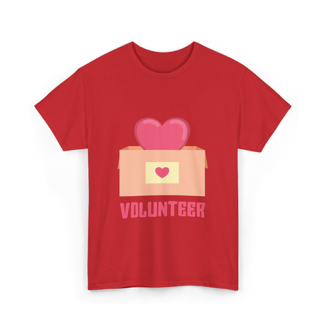 Volunteer Heart Charity Volunteer T-Shirt - Red