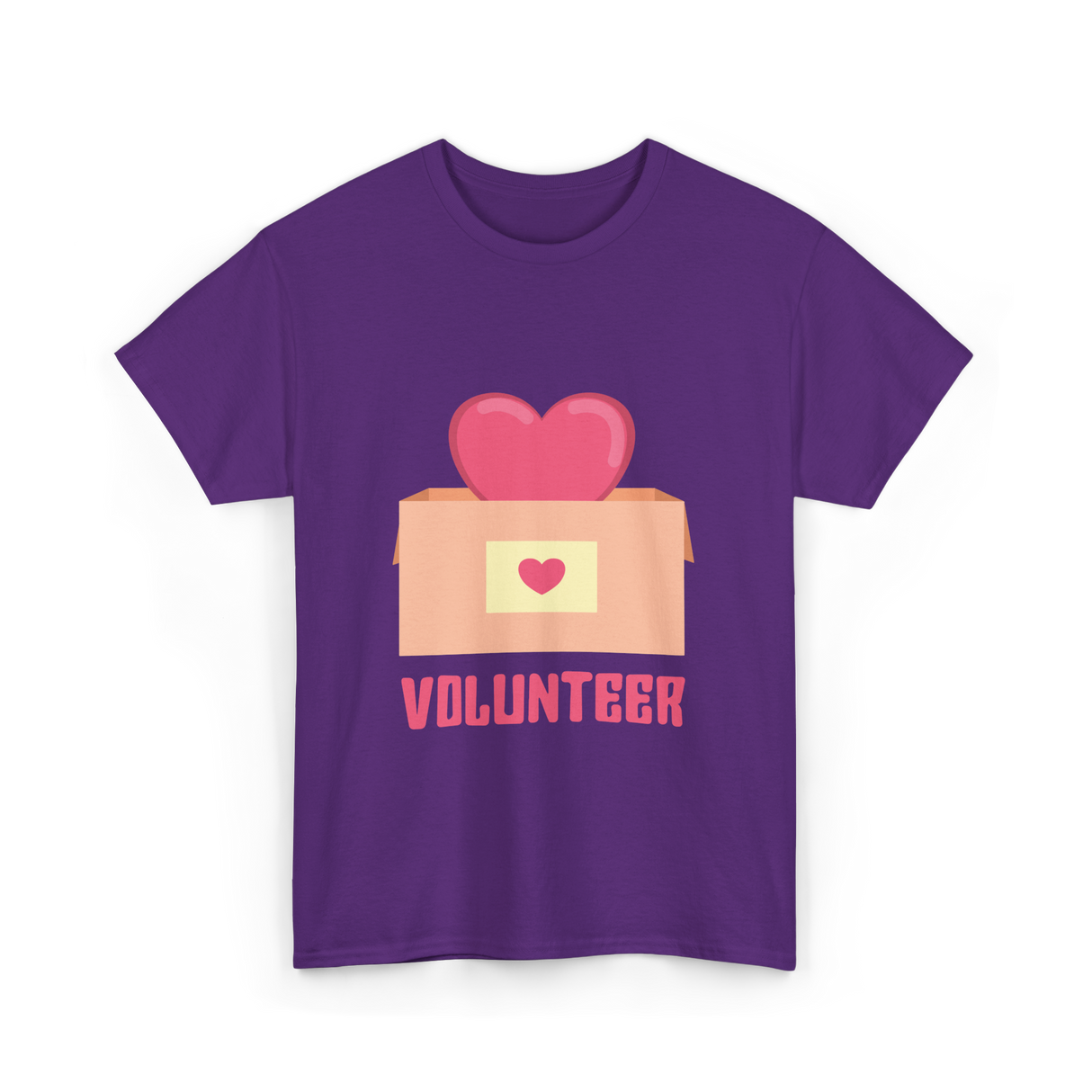 Volunteer Heart Charity Volunteer T-Shirt - Purple