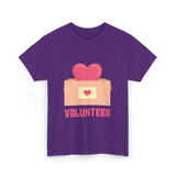 Volunteer Heart Charity Volunteer T-Shirt - Purple