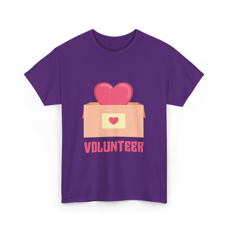 Volunteer Heart Charity Volunteer T-Shirt - Purple