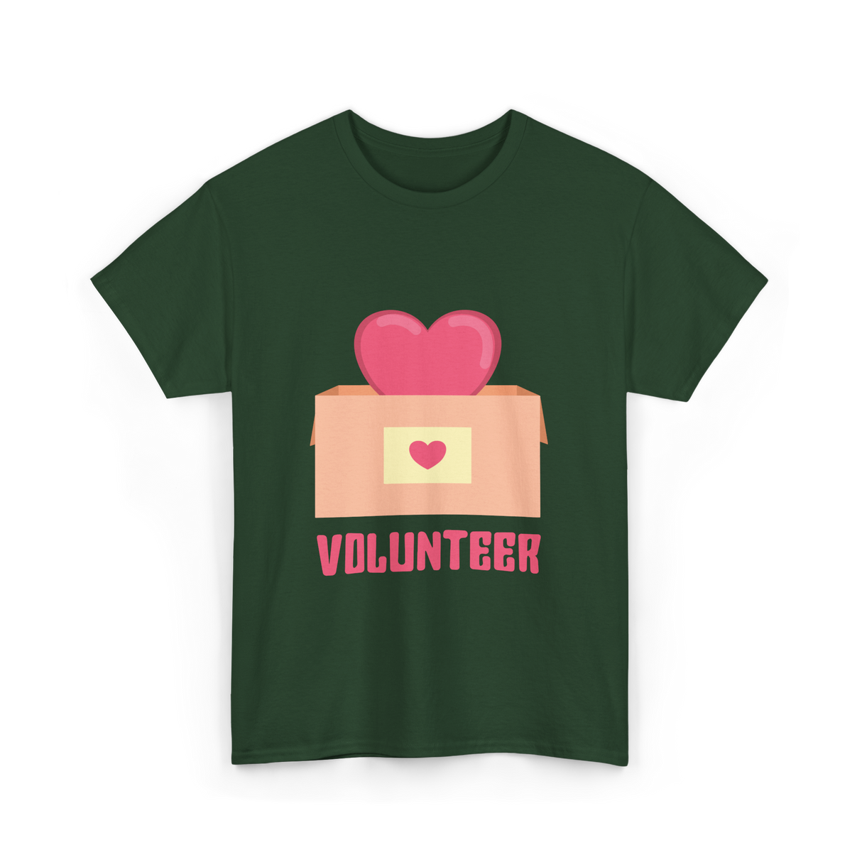 Volunteer Heart Charity Volunteer T-Shirt - Forest Green