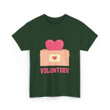 Volunteer Heart Charity Volunteer T-Shirt - Forest Green