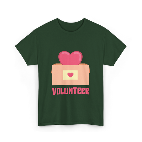 Volunteer Heart Charity Volunteer T-Shirt - Forest Green