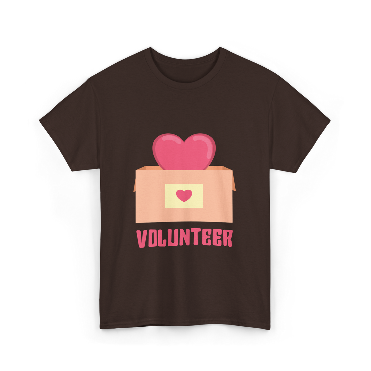 Volunteer Heart Charity Volunteer T-Shirt - Dark Chocolate