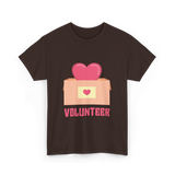 Volunteer Heart Charity Volunteer T-Shirt - Dark Chocolate