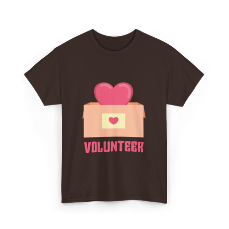 Volunteer Heart Charity Volunteer T-Shirt - Dark Chocolate