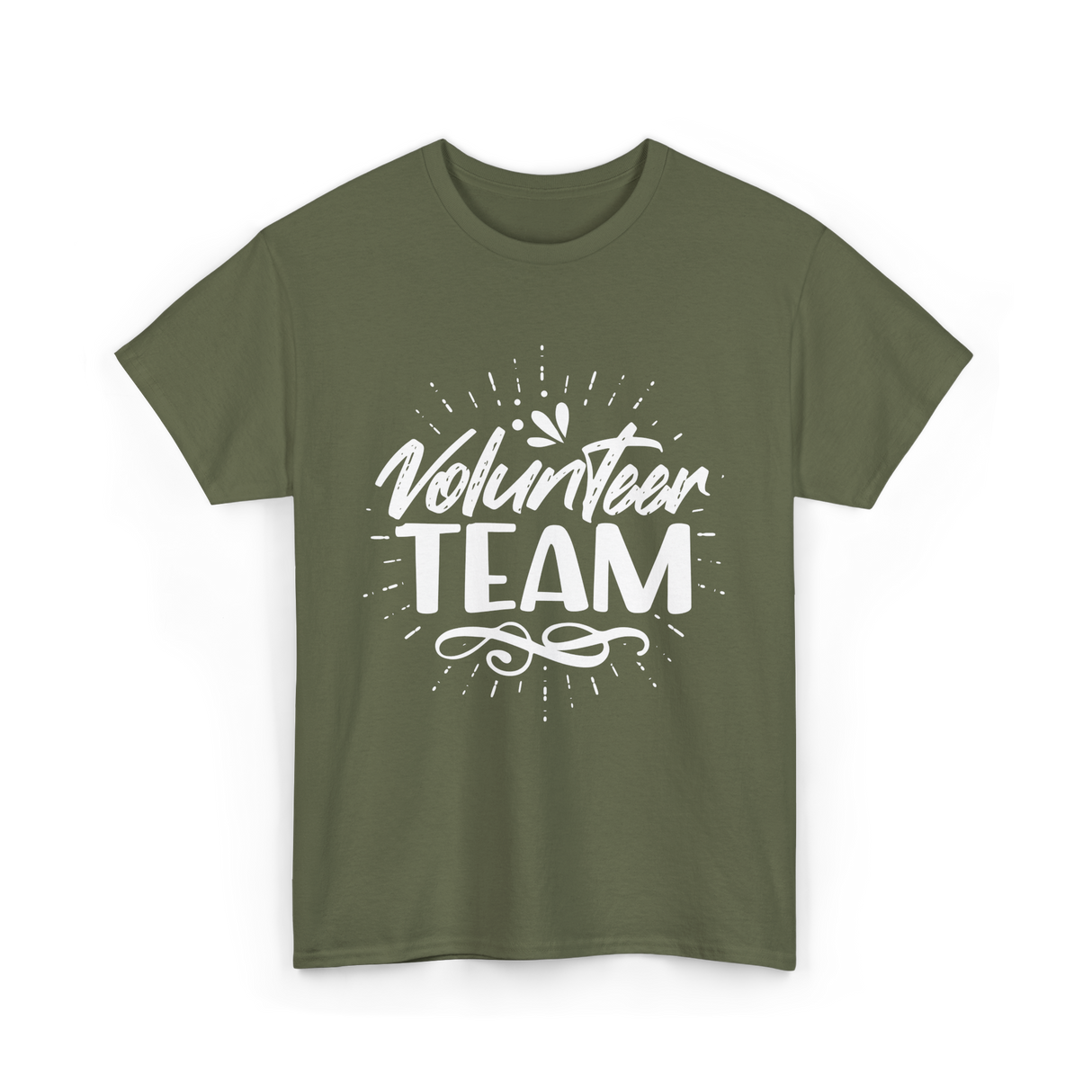 Volunteer Team Volunteering Helpers T-Shirt - Military Green