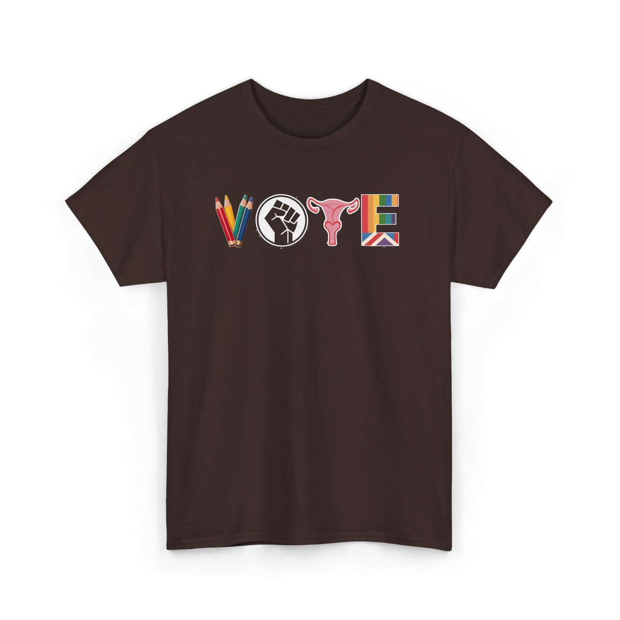 Vote Activism Inclusion Empowerment T-Shirt - Dark Chocolate