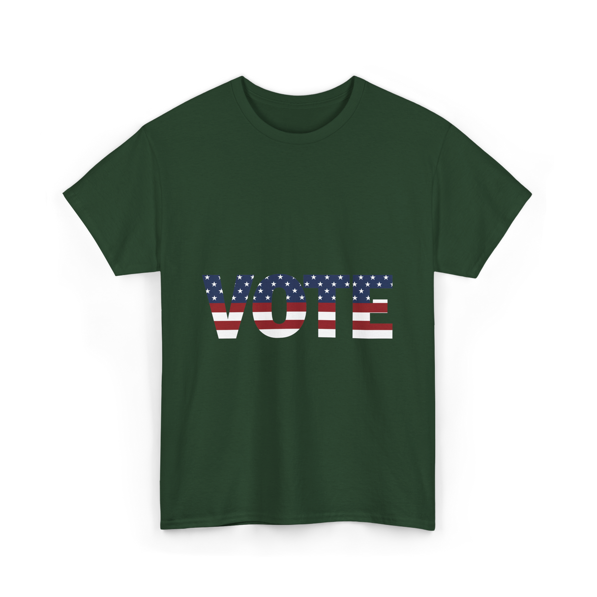 Vote American Flag Elections T-Shirt - Forest Green