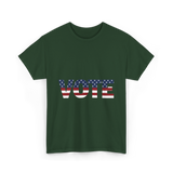 Vote American Flag Elections T-Shirt - Forest Green