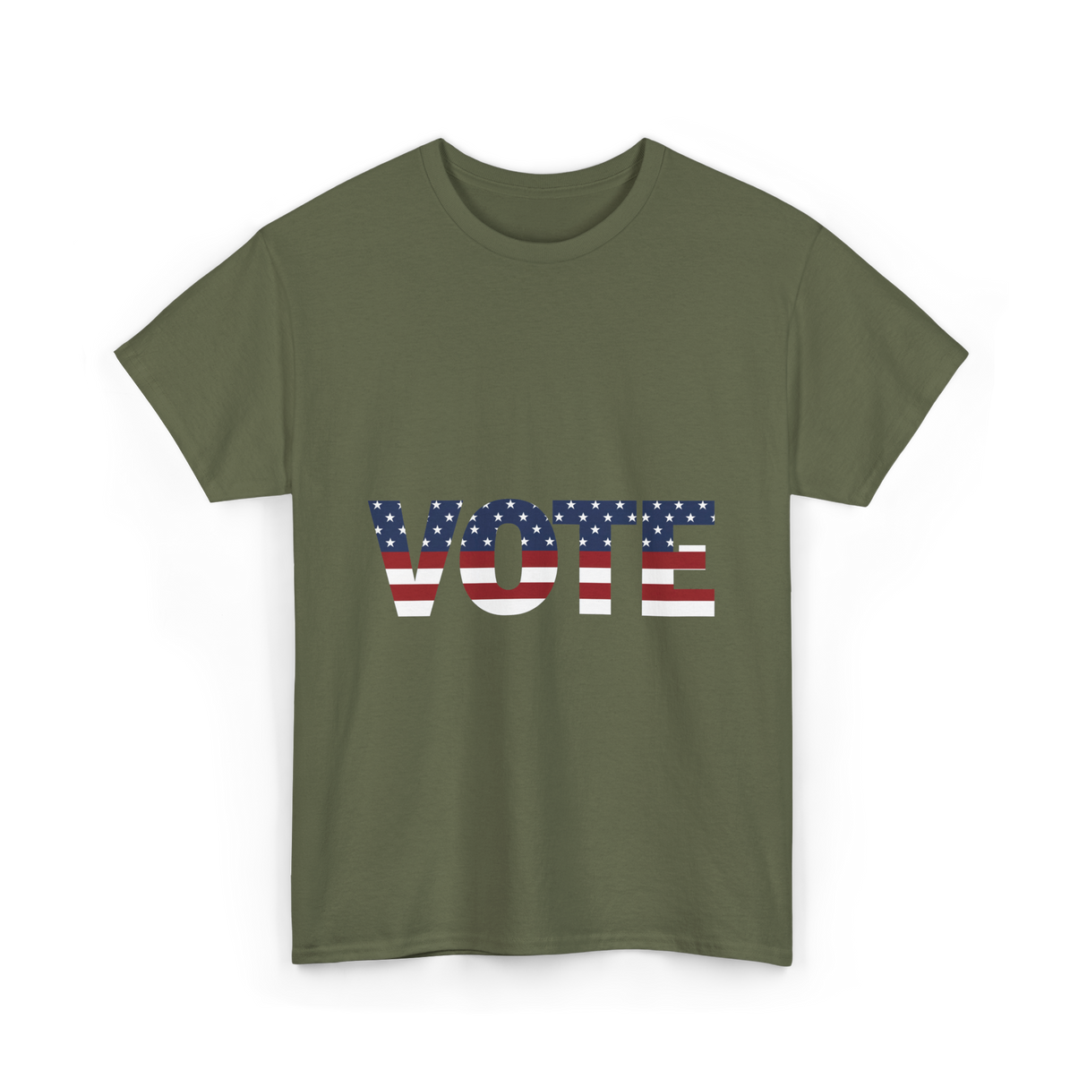 Vote American Flag Elections T-Shirt - Military Green