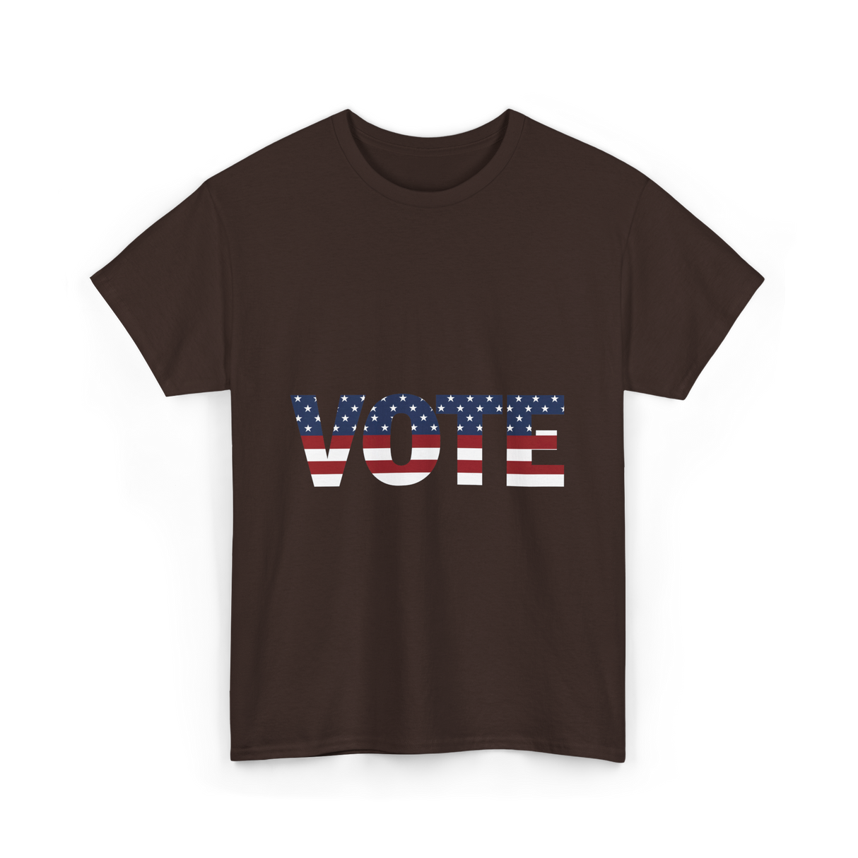 Vote American Flag Elections T-Shirt - Dark Chocolate