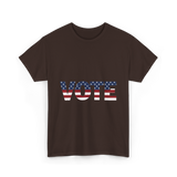 Vote American Flag Elections T-Shirt - Dark Chocolate