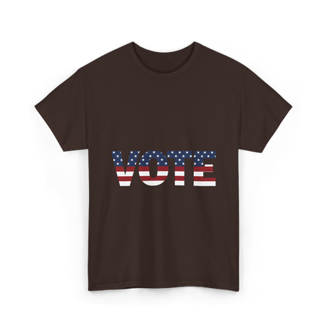 Vote American Flag Elections T-Shirt - Dark Chocolate