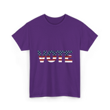 Vote American Flag Elections T-Shirt - Purple