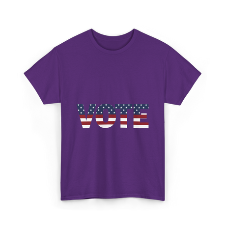 Vote American Flag Elections T-Shirt - Purple