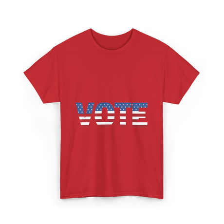 Vote American Flag Patriotic T-Shirt - Red