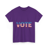 Vote American Flag Patriotic T-Shirt - Purple