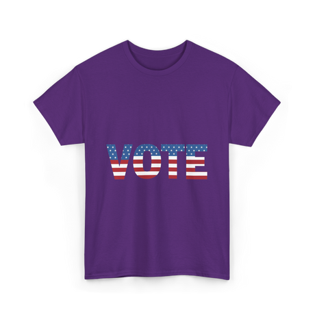 Vote American Flag Patriotic T-Shirt - Purple