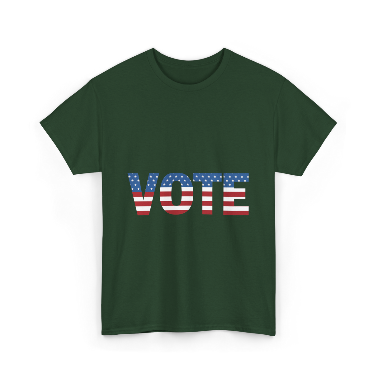 Vote American Flag Patriotic T-Shirt - Forest Green