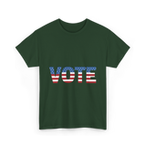 Vote American Flag Patriotic T-Shirt - Forest Green