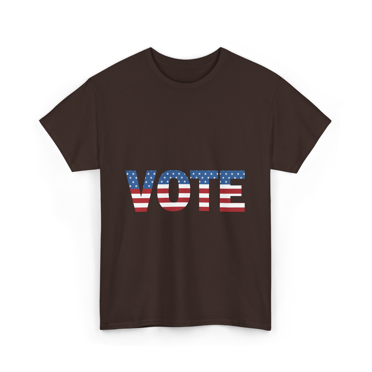 Vote American Flag Patriotic T-Shirt - Dark Chocolate